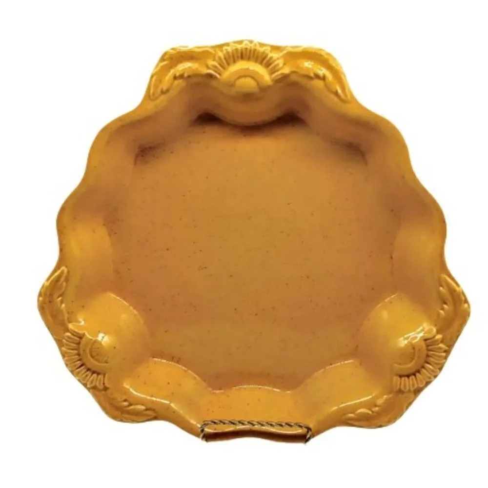 Appolia Golden Yellow Ceramic Scalloped 12-Inch Dish